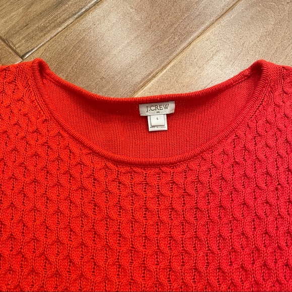 J. Crew Cableknit Orange Sweater Size Small - Picture 2 of 7